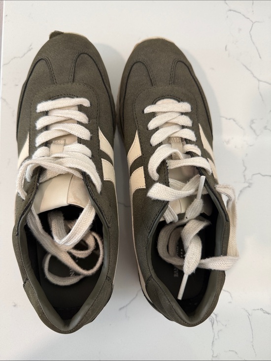 Banana Republic Factory Shoes - Banana Republic Factory Olive Green and Cream Sneakers